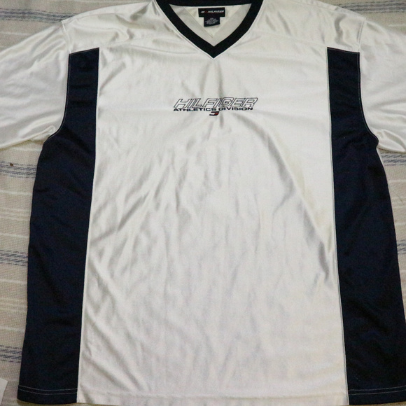 VTG 90s TOMMY HILFIGER Athletic Jersey Tee - Picture 2 of 8